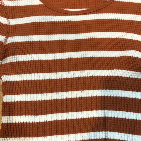 Orange and white waffle Long sleeve shirt - Picture 5 of 8